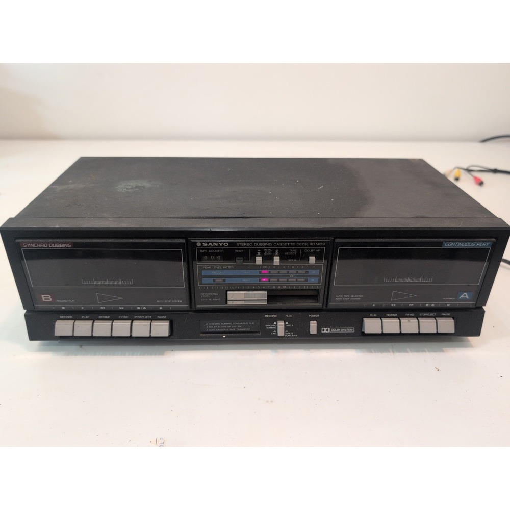 VTG Sanyo RD-W39 Dual Cassette Tape Deck Player Recorder Untested 4 Parts Repair